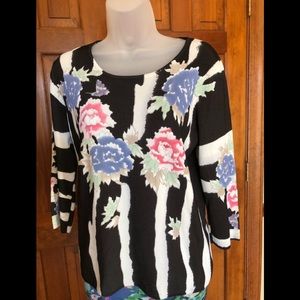 Designers Originals Women’s Black w/Floral Pastels